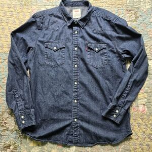 Levi Strauss & Co Cotton Barstow Western Standard Shirt Men's Size XL Slim Fit